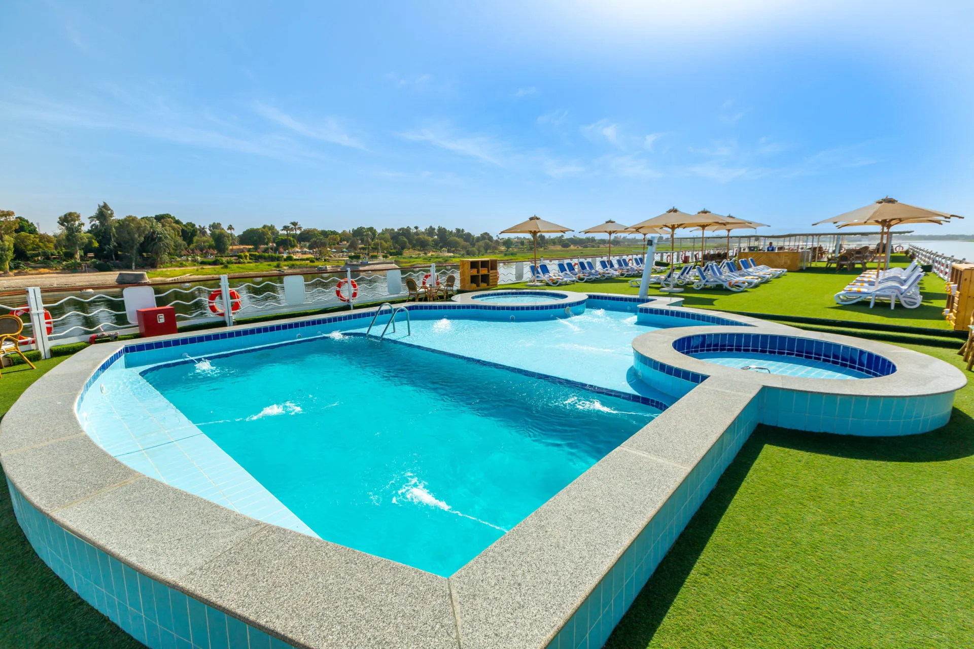 Sun deck of the MS Chateau Lafayette Nile Cruise Nile cruise